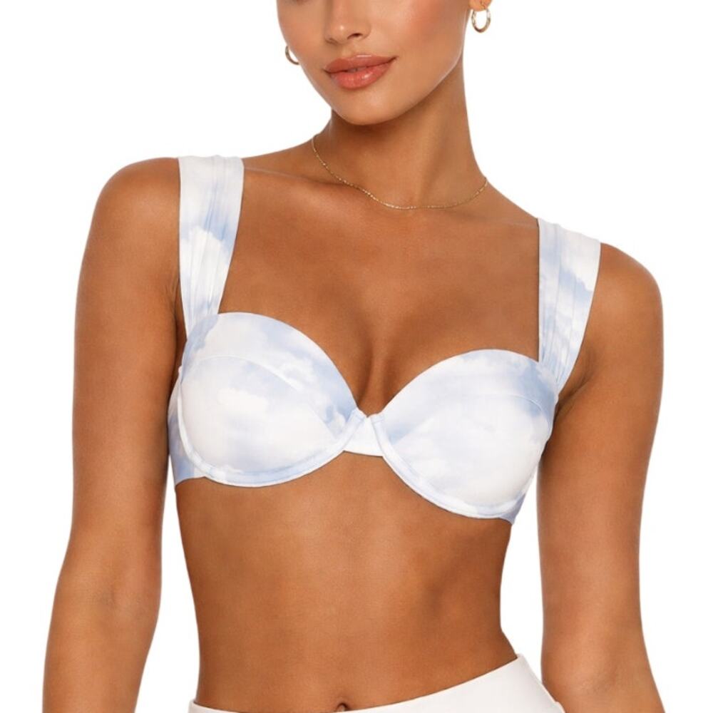 WeWoreWhat Claudia Underwire Bikini Top Powder Blue Women XL NWT